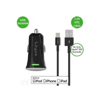 Lityus Araç Şarj Cihazı + Lightning Kablo (Siyah)